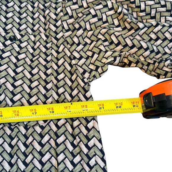 Puritan Green and Tan Casual Button Down Shirt - Picture 4 of 5